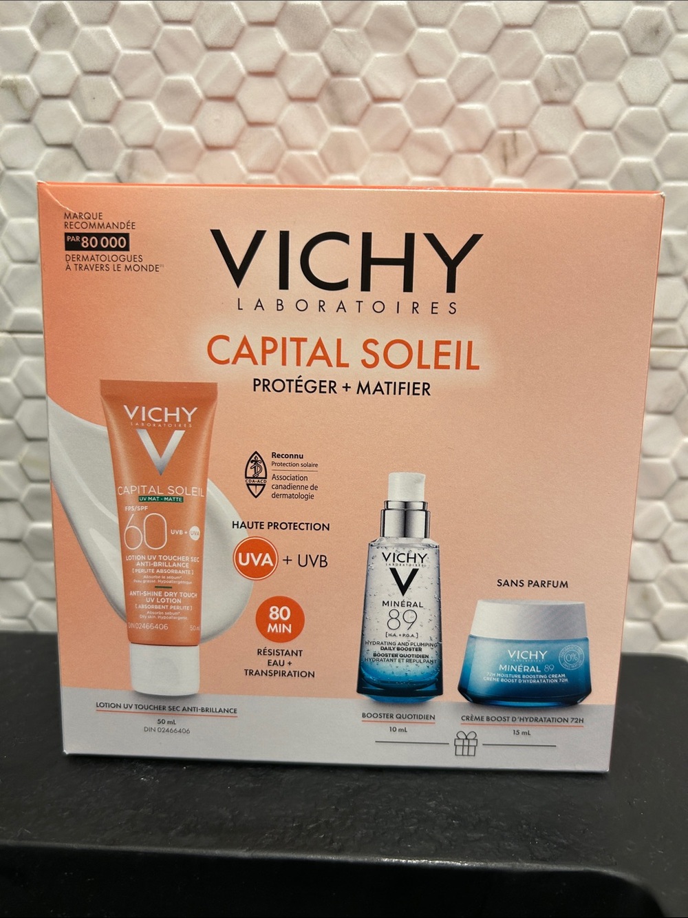 NWT 🆕 Vichy Gift Set / Capital Soleil SPF 60 Sunscreen & Mineral Hydration Set